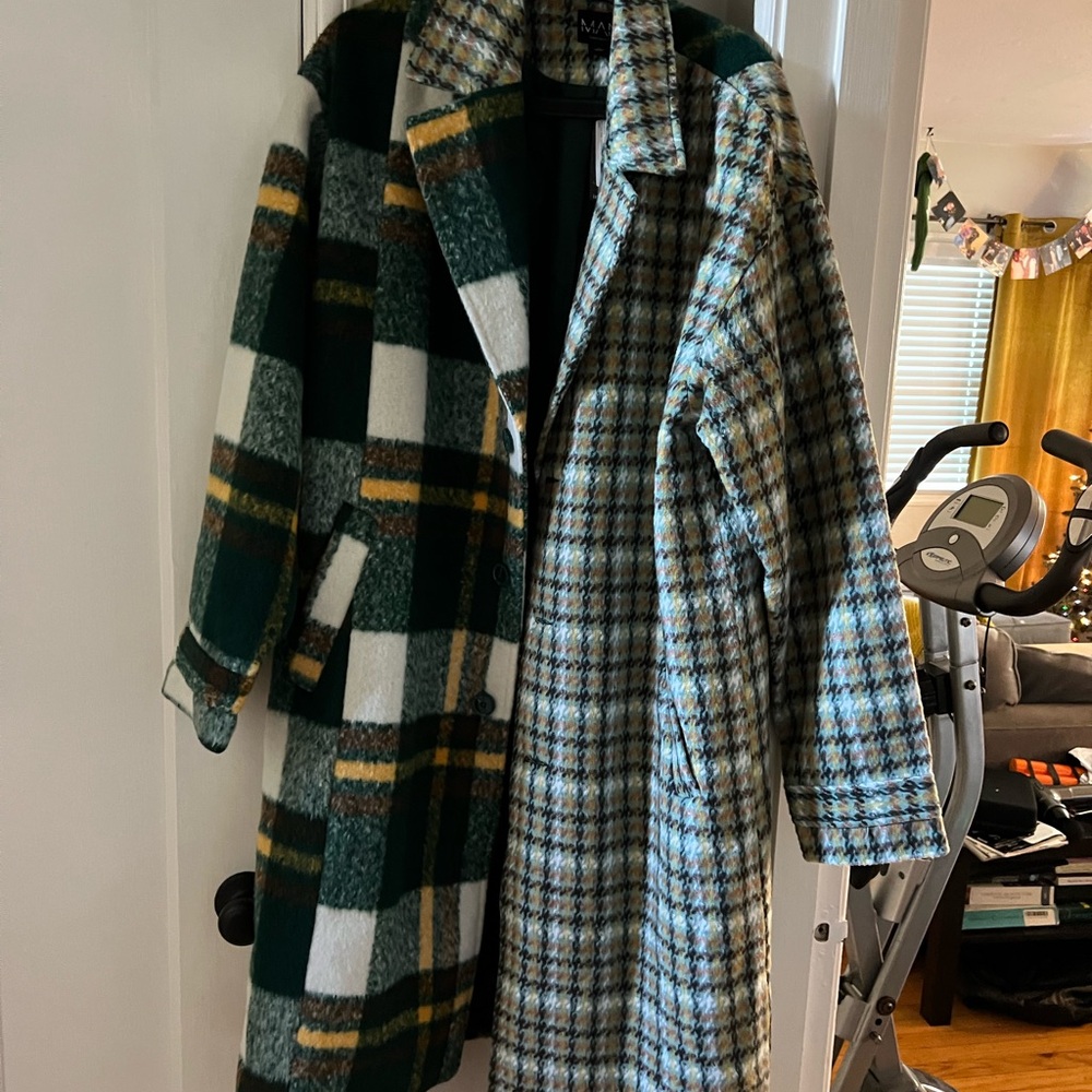 Green plaid/color block coat (2 patterns)
New with tags